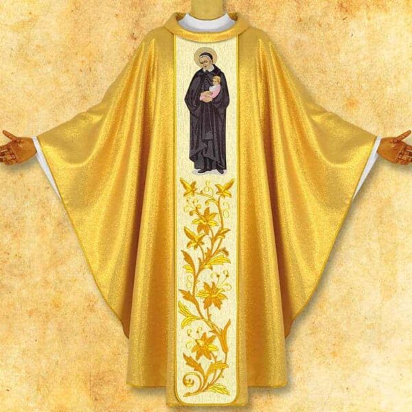 Chasuble with embroidered image "St. Vincent"