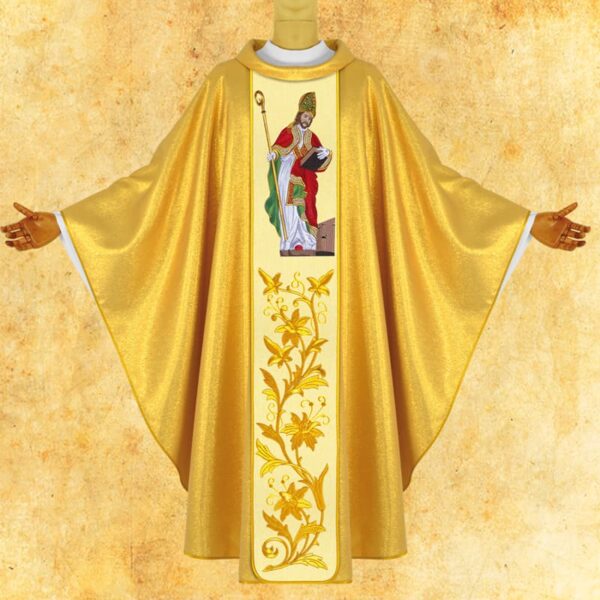 Chasuble with an embroidered image of "St. Ambrose"