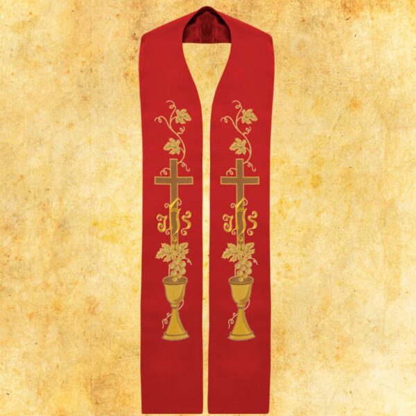 Embroidered stole "Chalice with Cross"