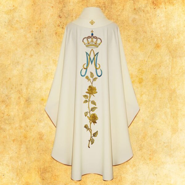 Chasuble embroidered "Our Lady of the Rosary"