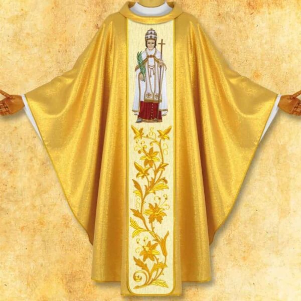 Chasuble with embroidered image "St. Marcel"