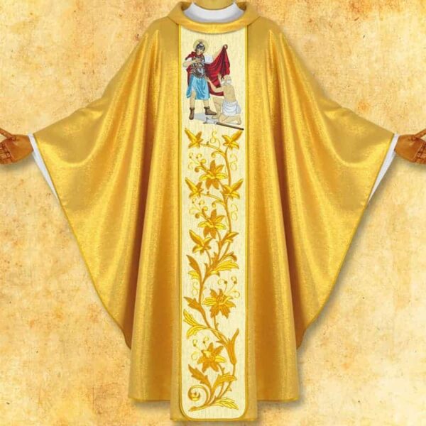 Chasuble with embroidered image "St. Martin"