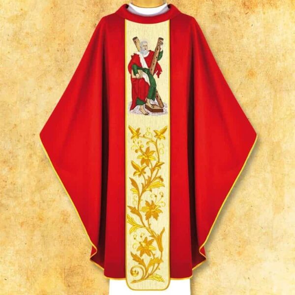 Chasuble with the image embroidered "St. Andrew the Apostle"