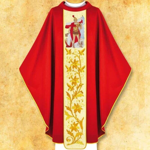 Chasuble with embroidered image "St. Florian"