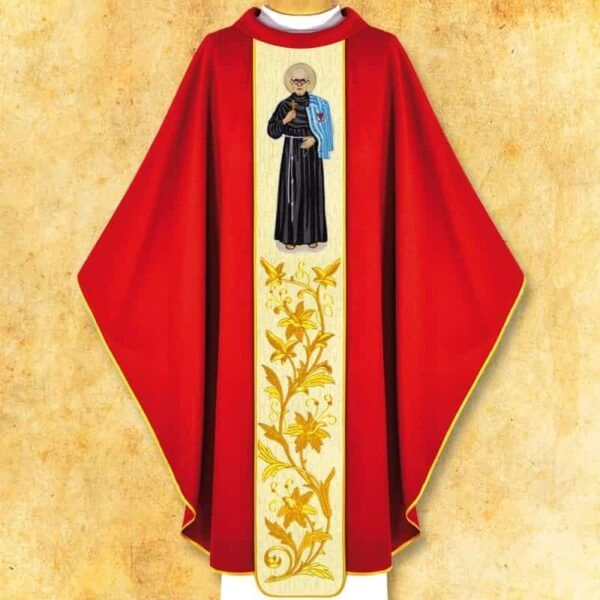 Chasuble with embroidered image "St. M.M. Kolbe"