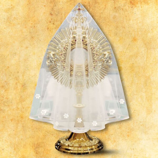 Monstrance veil with white flowers
