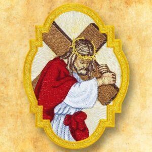 Embroidered applique “Jesus with the Cross”