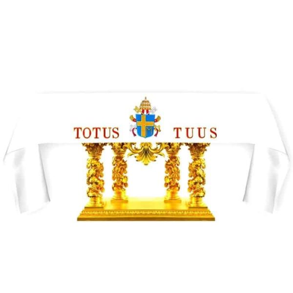 Obrus haftowany "Totus Tuus"