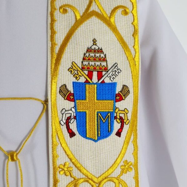 Stuła haftowana z wizerunkiem "Św. Jana Pawła II"
