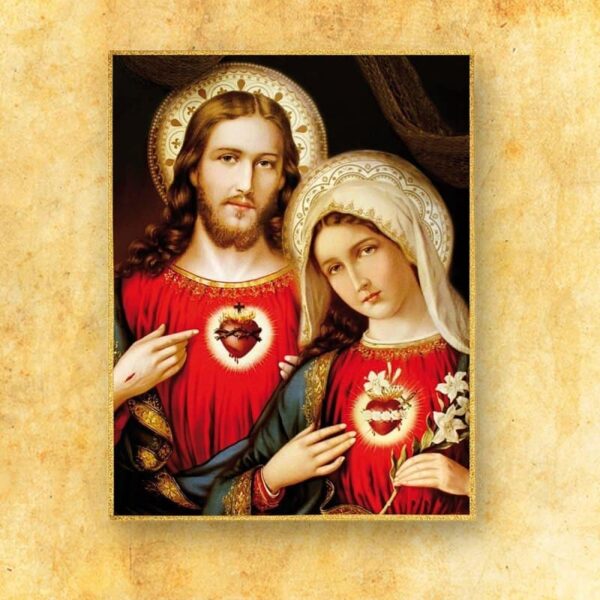 Ozdoba liturgiczna duża Serce Jezusa i Maryi (fotograficzna)