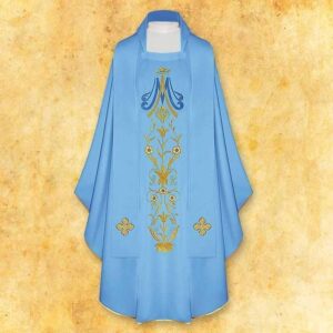Chasuble embroidered “Marian with flowers”