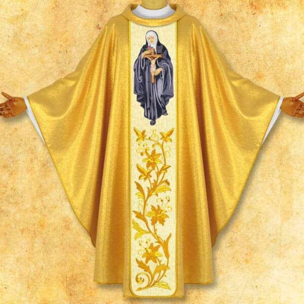 Chasuble with embroidered image "St. Rita"