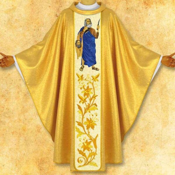 Chasuble with embroidered image "St. Bartholomew"