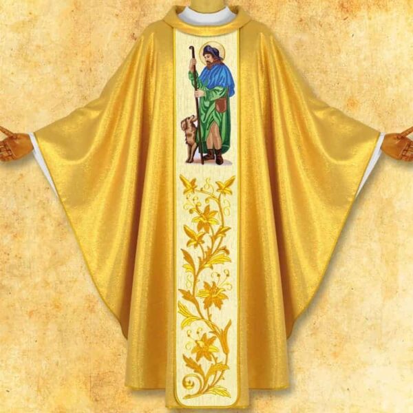 Chasuble with embroidered image "St. Roch"