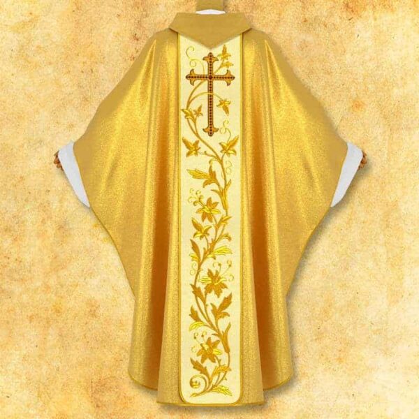 Chasuble with embroidered image "St. Isidore"