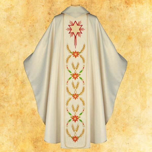 Chasuble with embroidered belt "Star of Bethlehem"