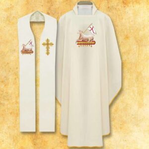 Set of chasuble and stole “Lamb”