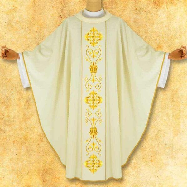 A chasuble with an embroidered belt