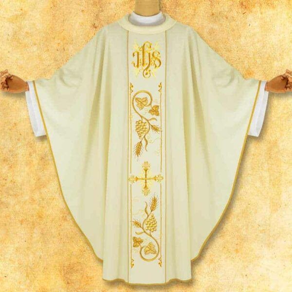 A chasuble with an embroidered belt