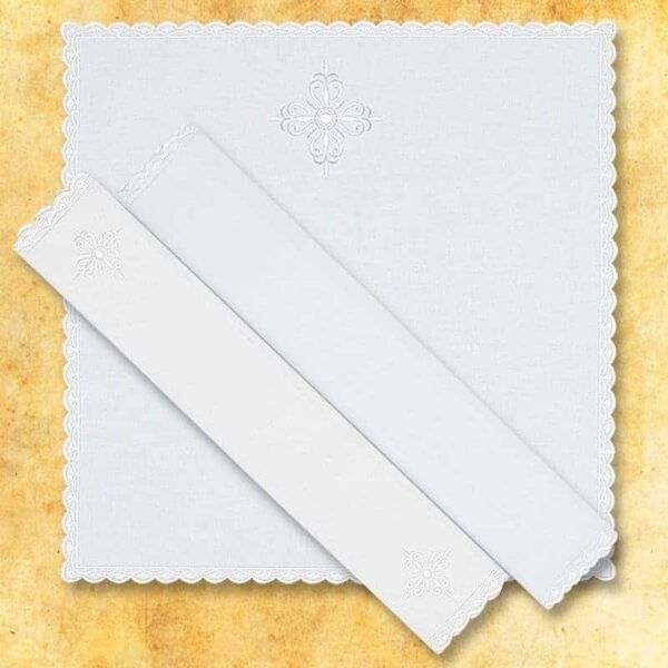 White chalice linen