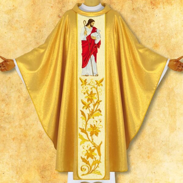 Chasuble with the image embroidered "Jesus the Good Shepherd"