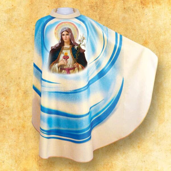 Chasuble foto blue "Heart of Mary"