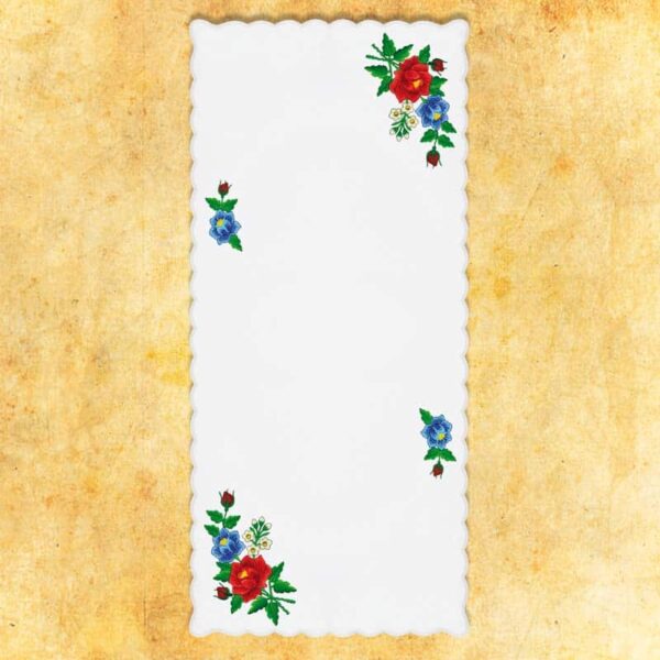Occasional embroidered table runner