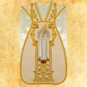 Roman embroidered chasuble “Saint Francis and Our Lady of Fatima”