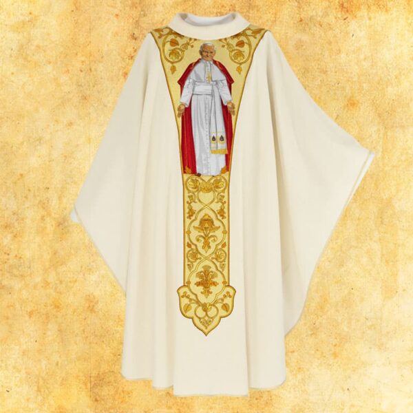 Chasuble with embroidered belt "John Paul II"