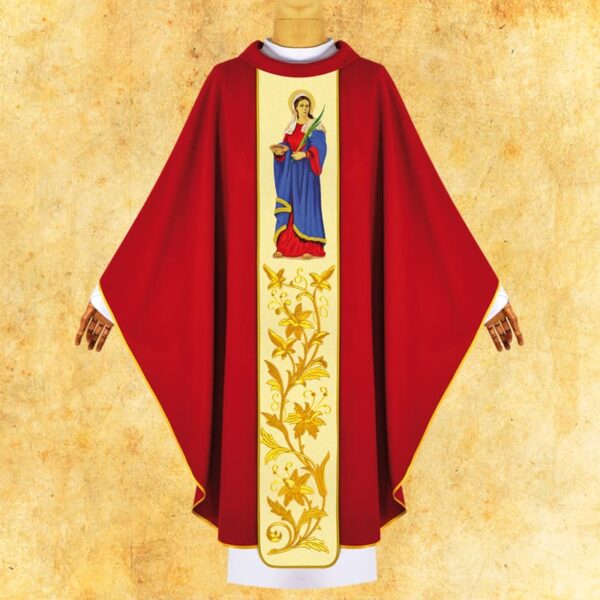 Chasuble with embroidered image "St. Lucy"
