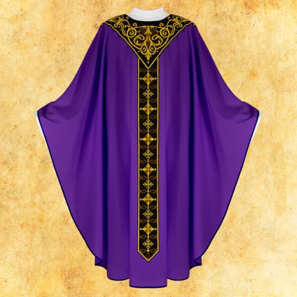 Violet embroidered chasuble