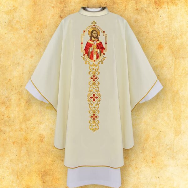 Chasuble embroidered with the image of "Jesus with the Host"