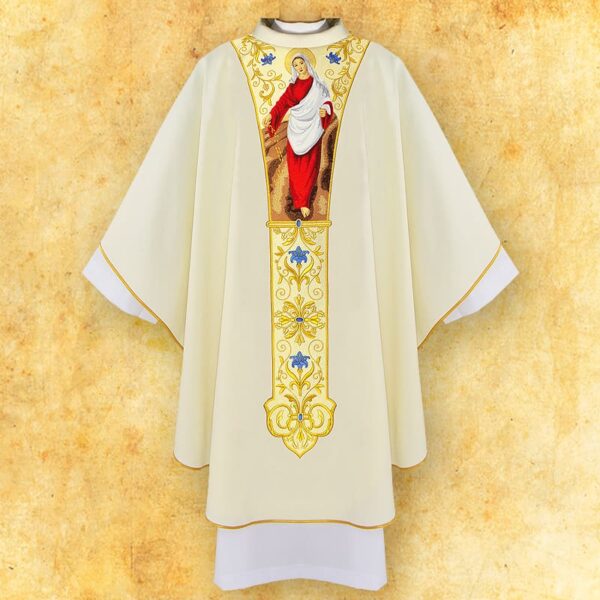 Chasuble with embroidered image "MB Siewna"