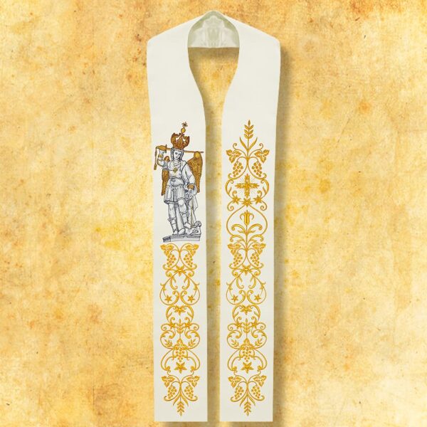 Embroidered stole "Michael Archangel of Mount Gargano"