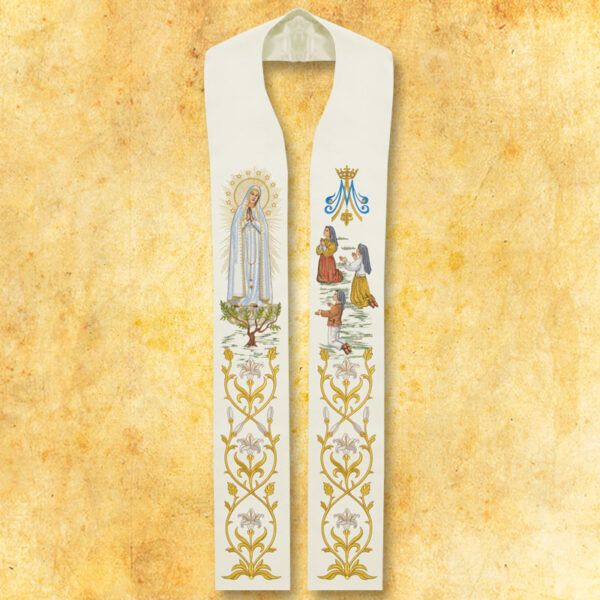 Stole embroidered "Our Lady of Fatima"