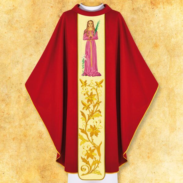 Chasuble with embroidered image "St. Philomena"
