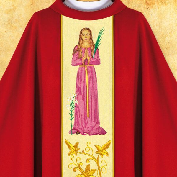 Chasuble with embroidered image "St. Philomena"