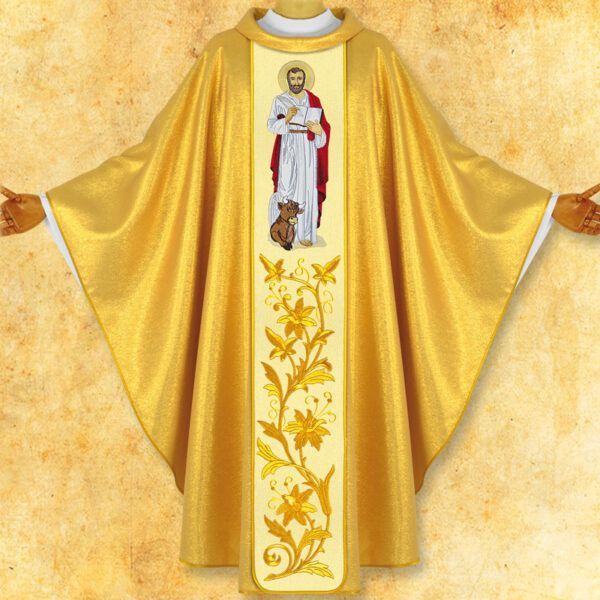 Chasuble with embroidered image "St. Luke"