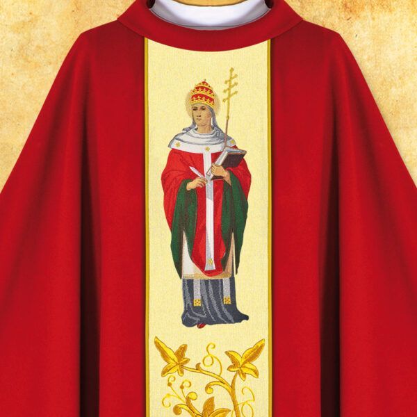 Chasuble with embroidered image "St. Clement"
