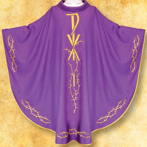 Violet embroidered chasuble