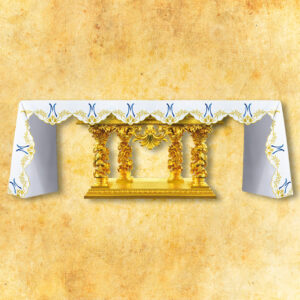 Embroidered tablecloth “Ave Mary – blue”