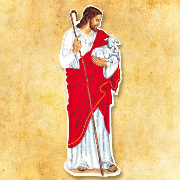 Embroidered applique "Jesus the Good Shepherd"