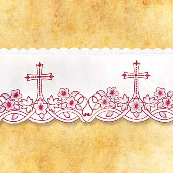 Embroidered lace "Colored" red