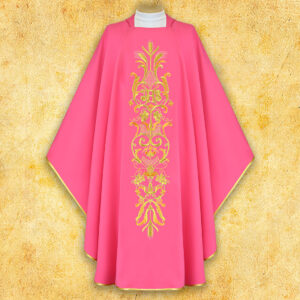Chasuble embroidered pink “Ears and Grapes”