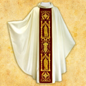 Chasuble embroidered with a plush belt “4 Evangelists”