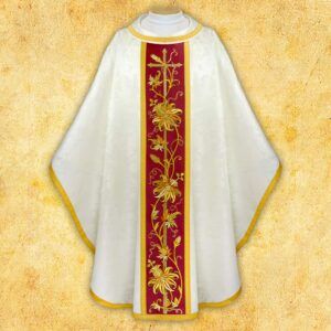 Embroidered chasuble “Classico Bianco”