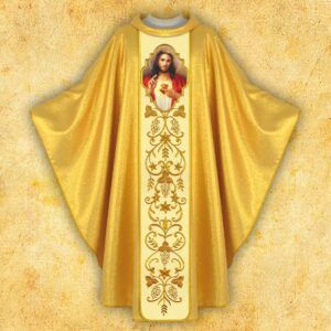 Chasuble embroidered with a photographic image, various patterns