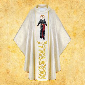 Chasuble with an embroidered image of “Saint Maria de Matias”