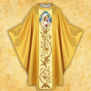 Chasuble embroidered with a photographic image of “MB Fatima”